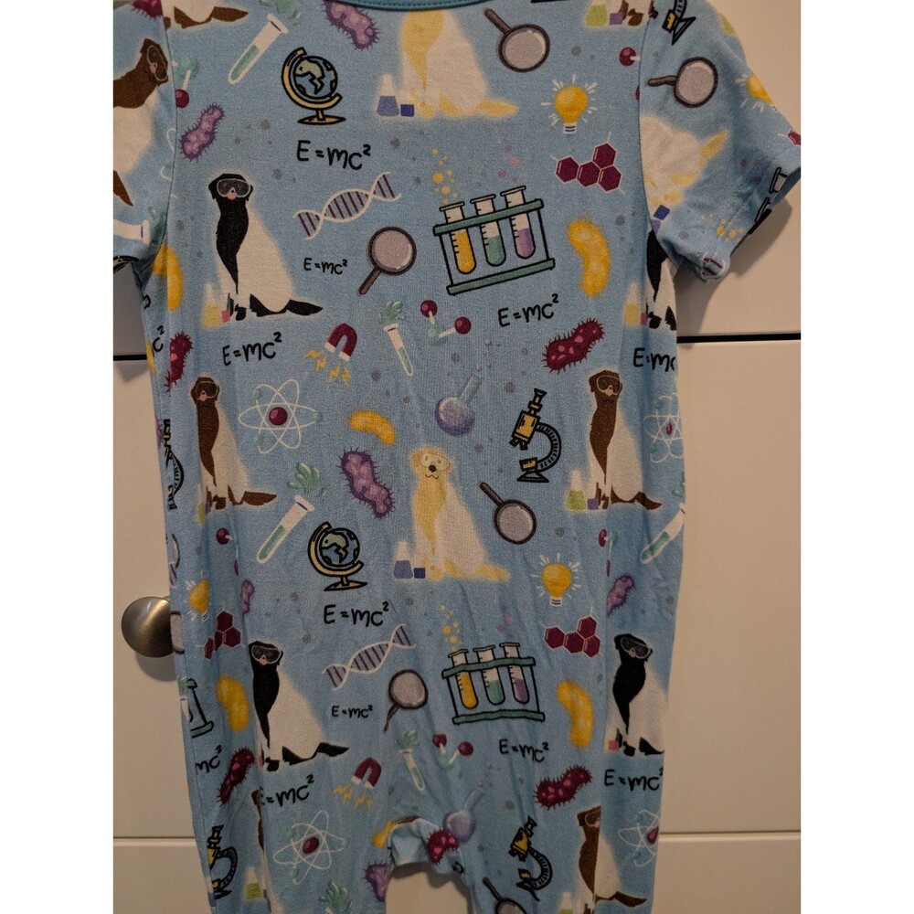 Popoki Bamboo Science Labs Short Sleeve Romper Zippy 12-18 - Picture 5 of 5